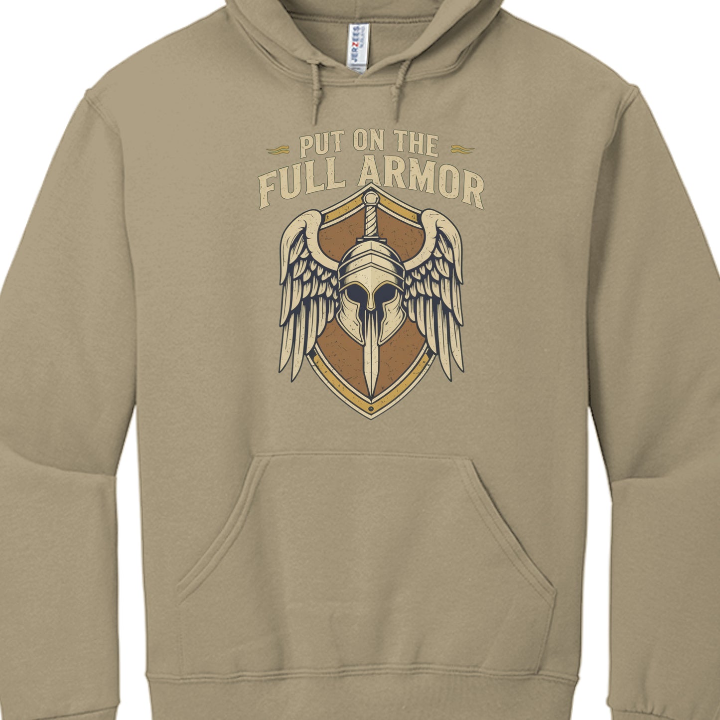 Put on The Full Armor Faith Hoodie KHAKI Salvation Clothing and Accessories
