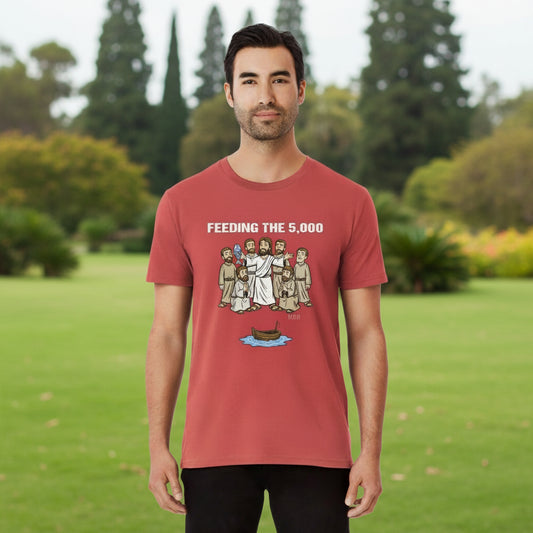 Feeding the 5000 Faith T-Shirt RED Salvation Clothing and Accessories
