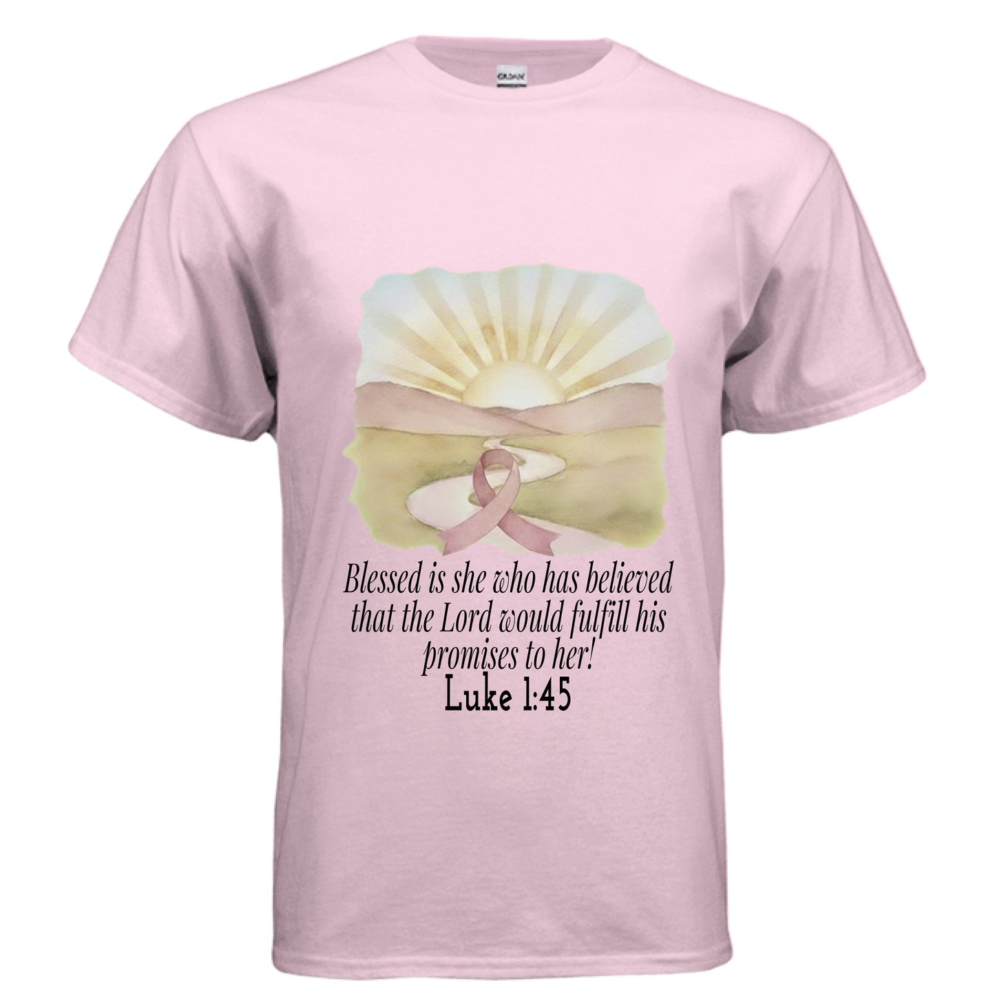 Blessed is She Faith T-Shirt (Breast Cancer Awareness) LIGHT PINK Salvation Clothing and Accessories