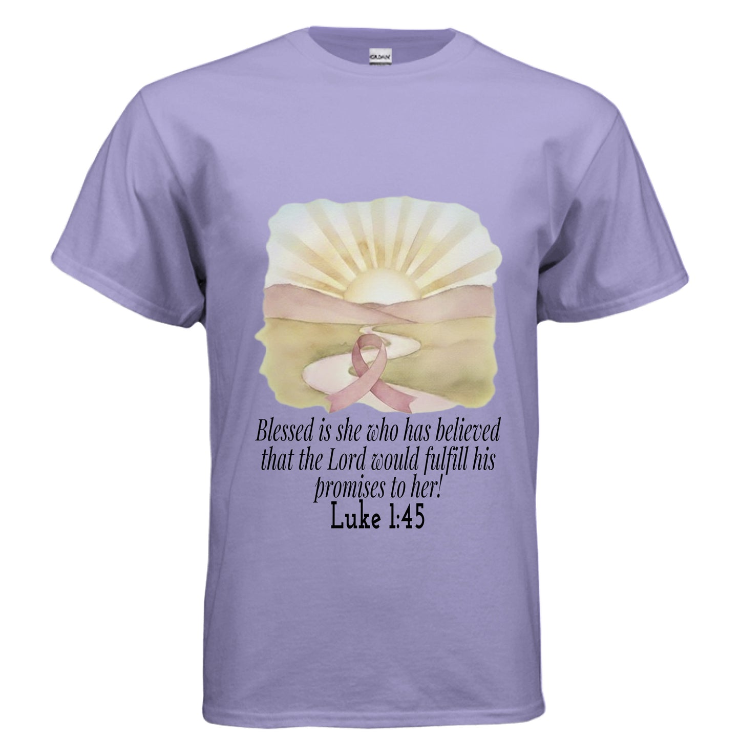 Blessed is She Faith T-Shirt (Breast Cancer Awareness) VIOLET Salvation Clothing and Accessories