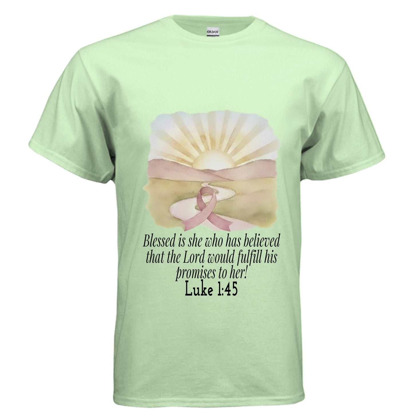 Blessed is She Faith T-Shirt (Breast Cancer Awareness) MINT GREEN Salvation Clothing and Accessories