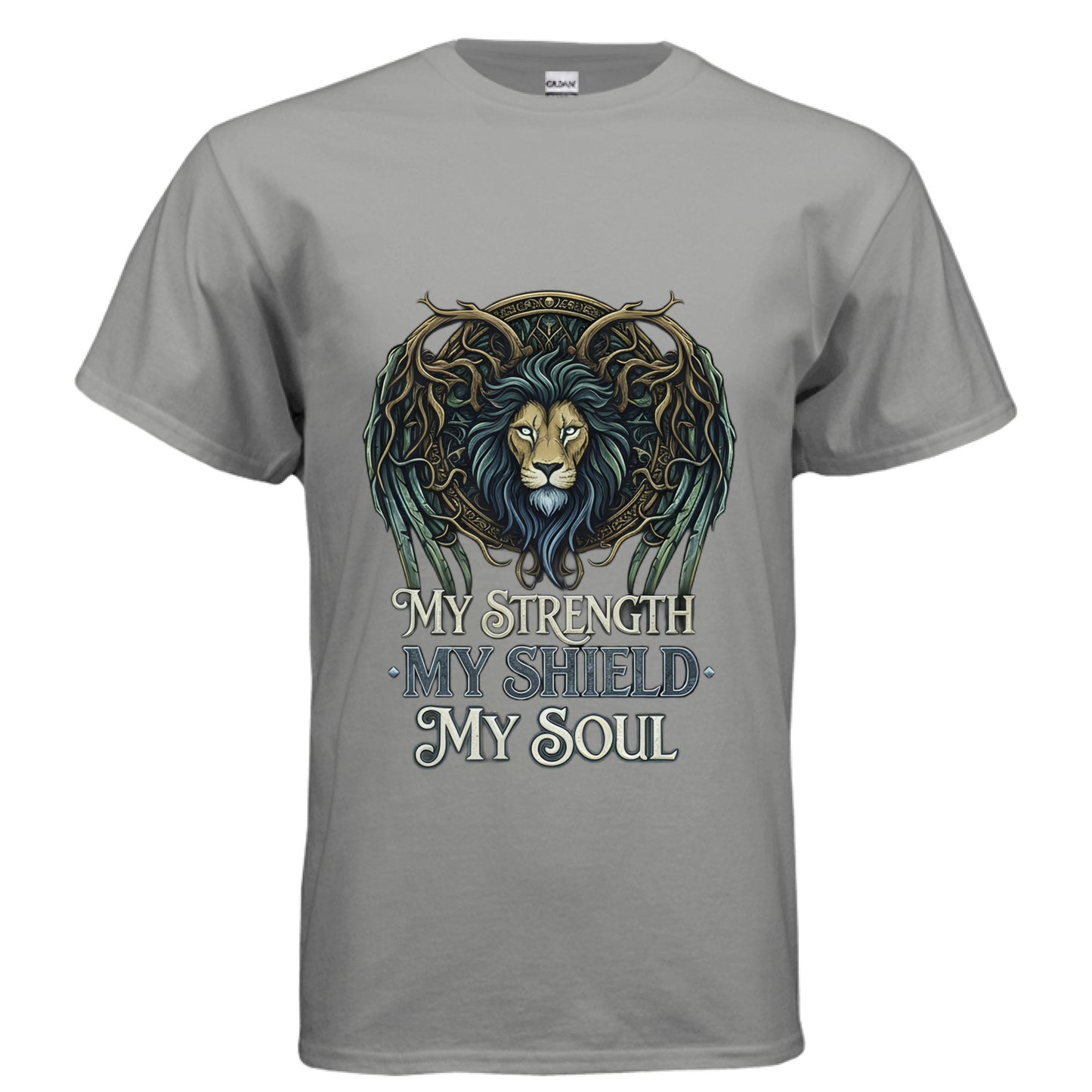 My Strength My Shield Faith T-Shirt GRAVEL Salvation Clothing and Accessories Apparel