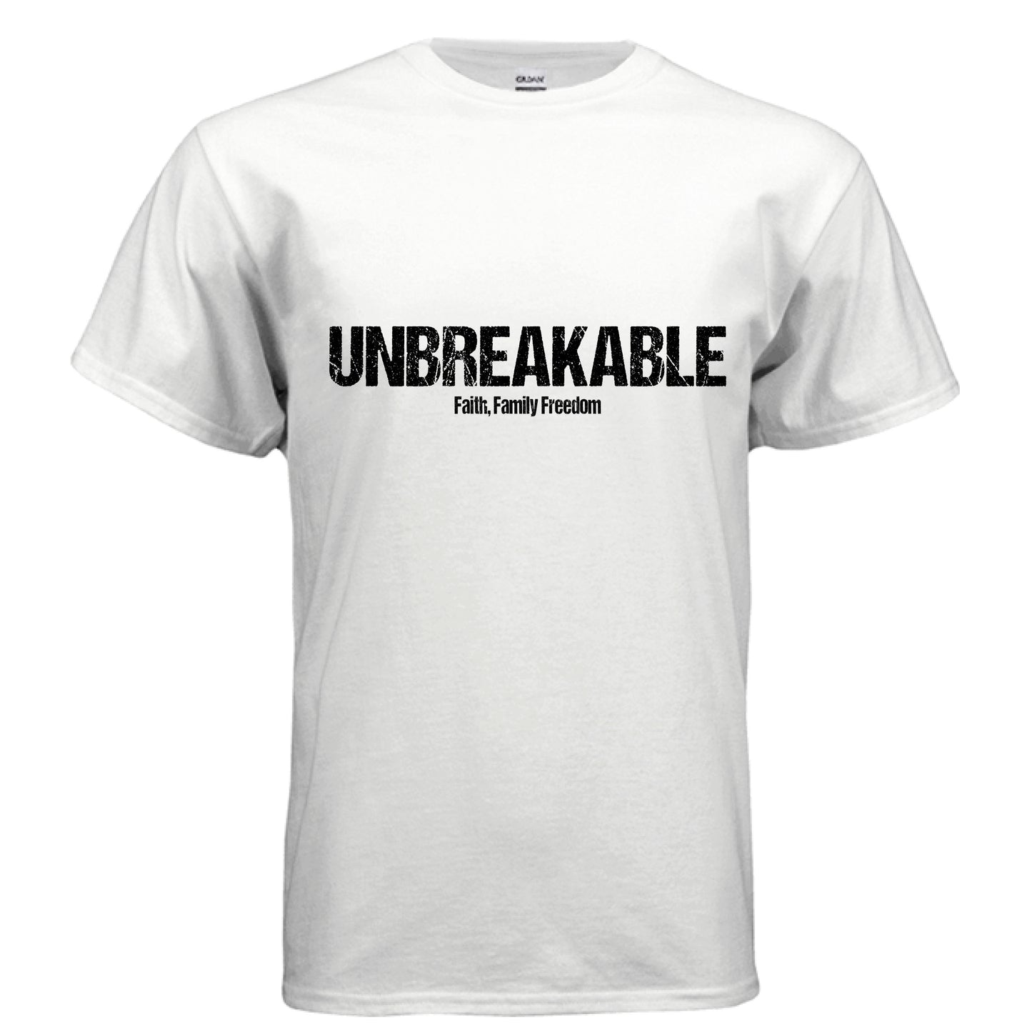Unbreakable Christian T-Shirt (Black Letter) WHITE Salvation Clothing and Accessories Apparel