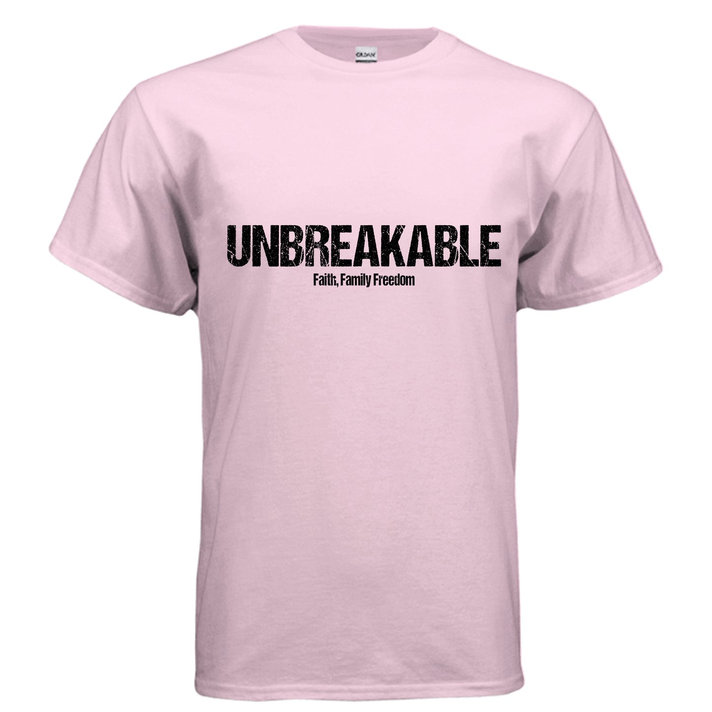 Unbreakable Christian T-Shirt (Black Letter) LIGHT PINK Salvation Clothing and Accessories Apparel