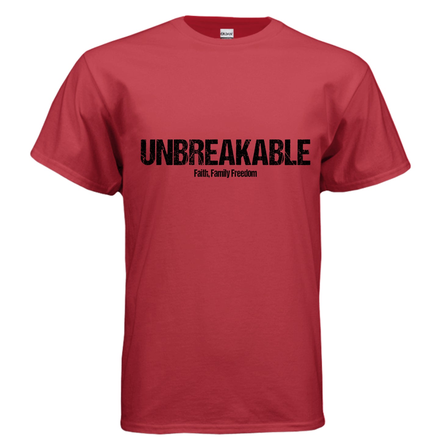 Unbreakable Christian T-Shirt (Black Letter) RED Salvation Clothing and Accessories Apparel