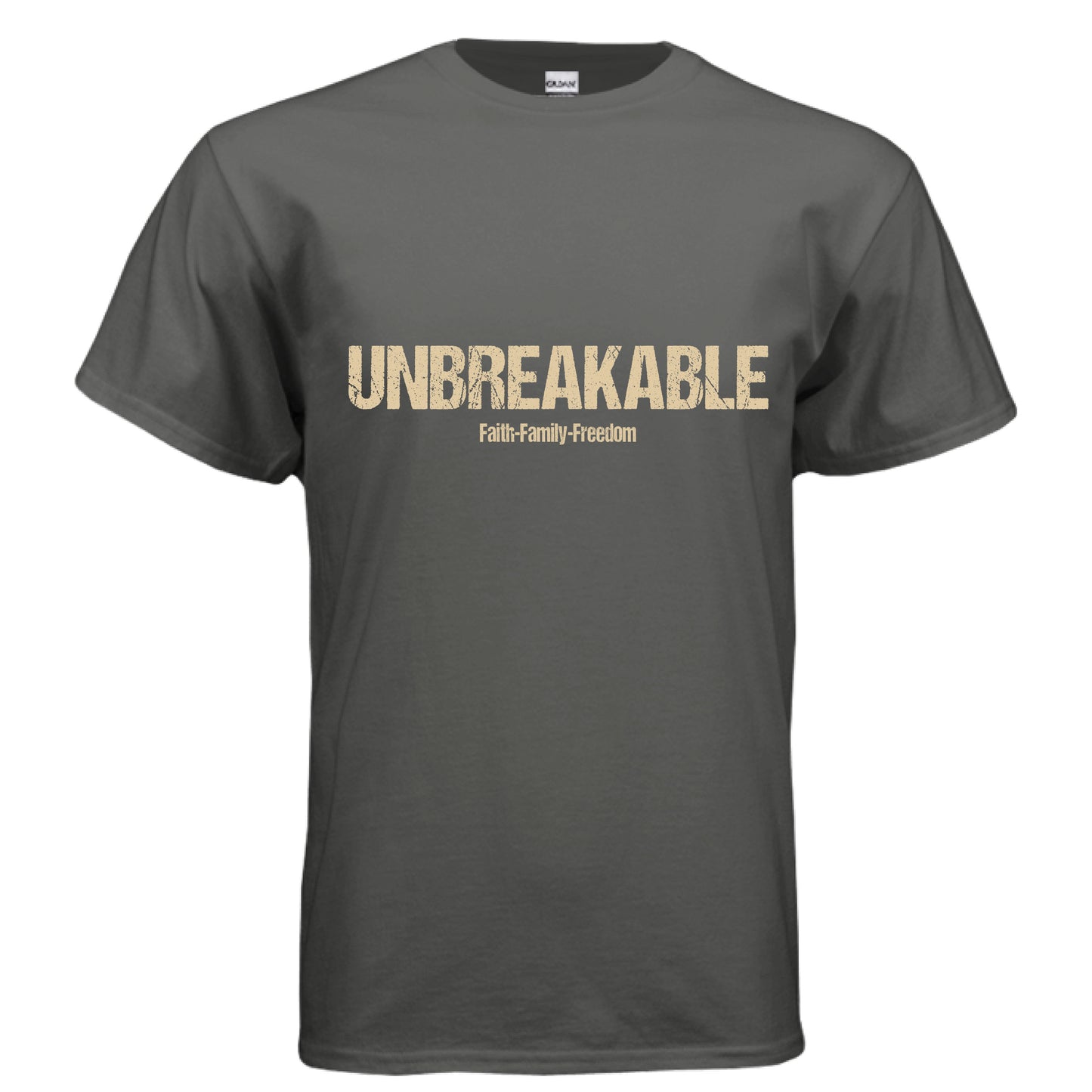 Unbreakable Faith T-Shirt (Flesh color Letter) CHARCOAL Salvation Clothing and Accessories Apparel