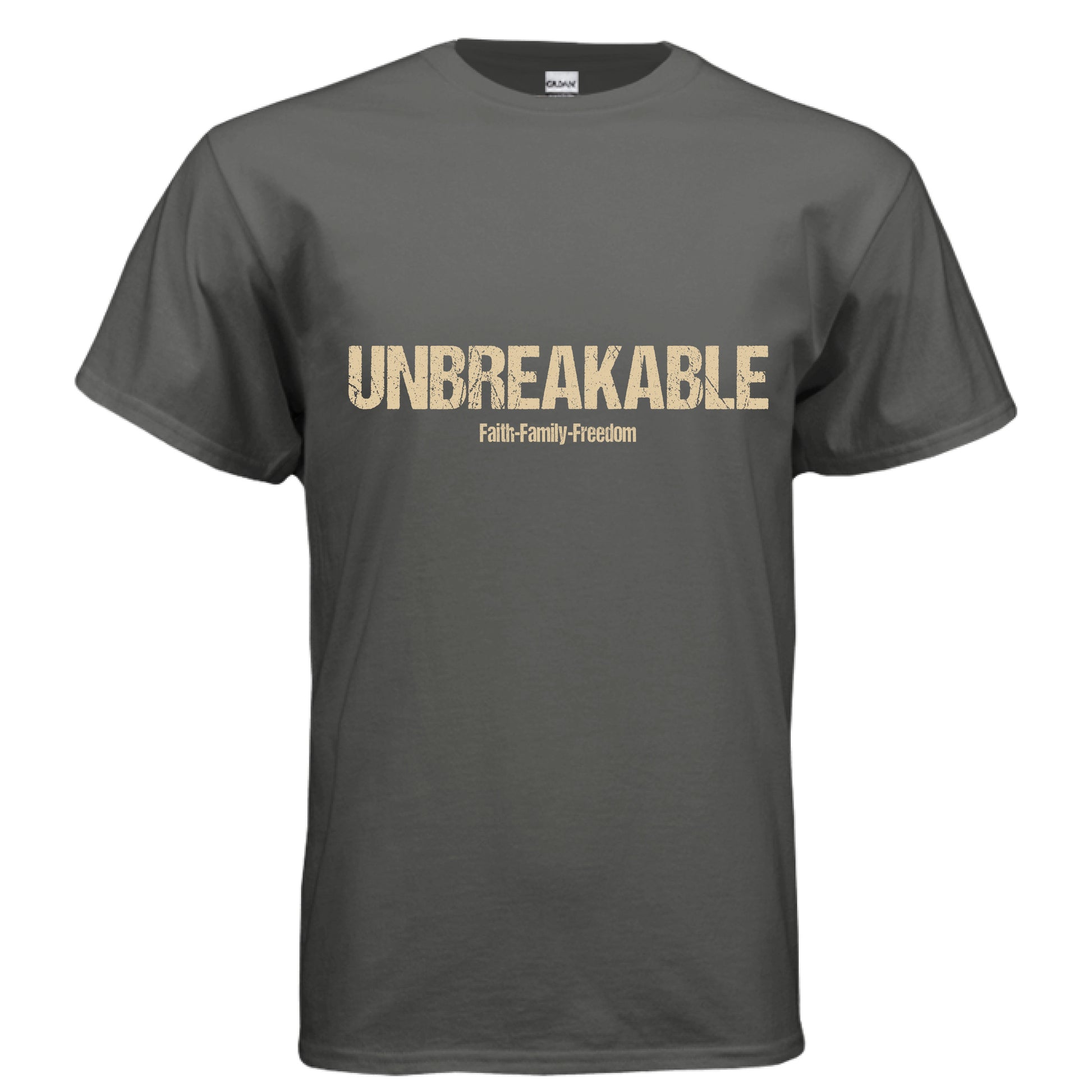 Unbreakable Faith T-Shirt (Flesh color Letter) CHARCOAL Salvation Clothing and Accessories Apparel