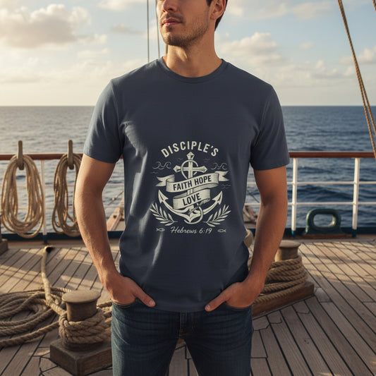 Disciples Christian T-Shirt NAVY Salvation Clothing and Accessories Apparel