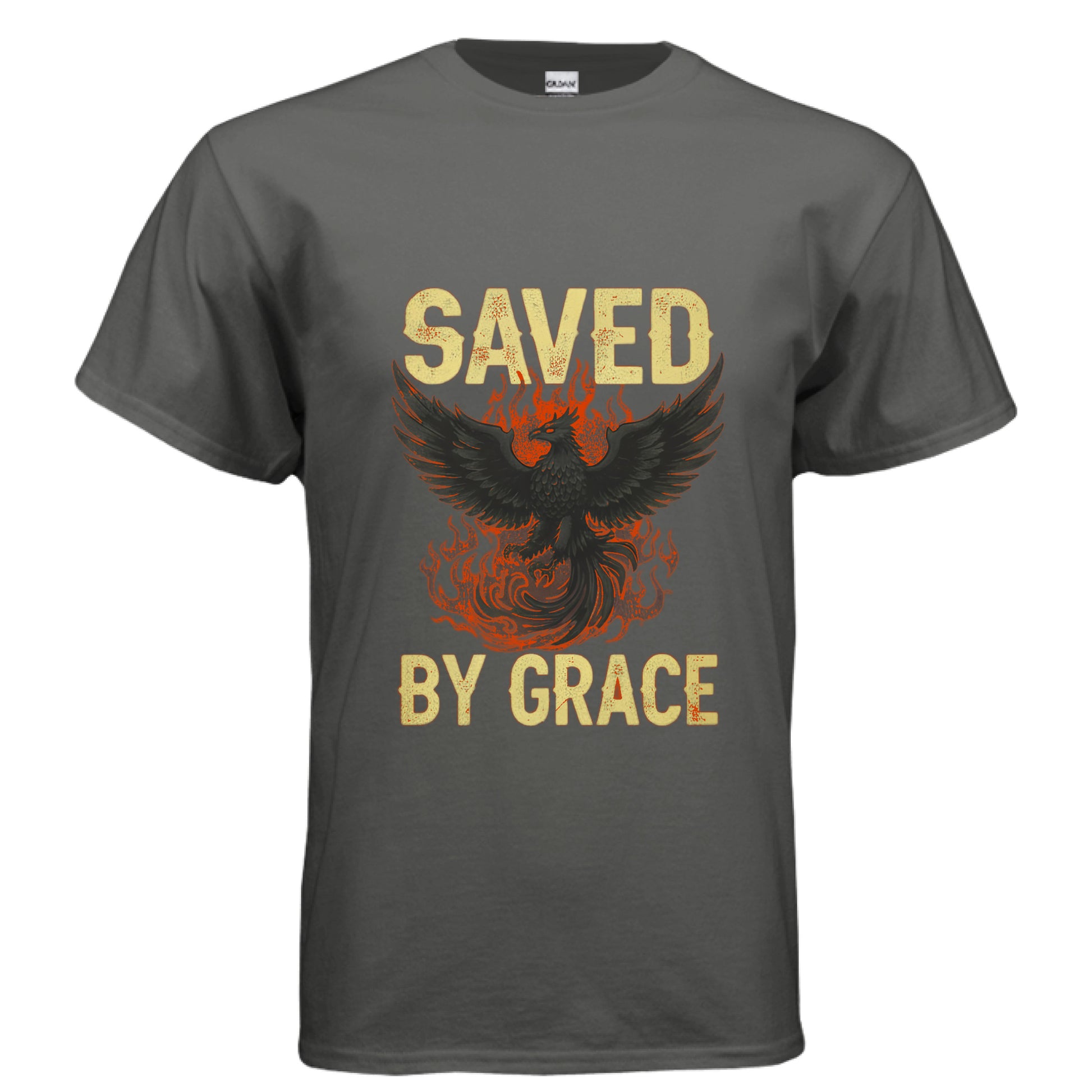 Saved By Grace Faith T-Shirt (Jelly Roll Inspired) CHARCOAL Salvation Clothing and Accessories Apparel