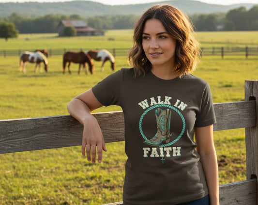 Walk in Faith Faith T-Shirt DARK CHOCOLATE Salvation Clothing and Accessories Apparel