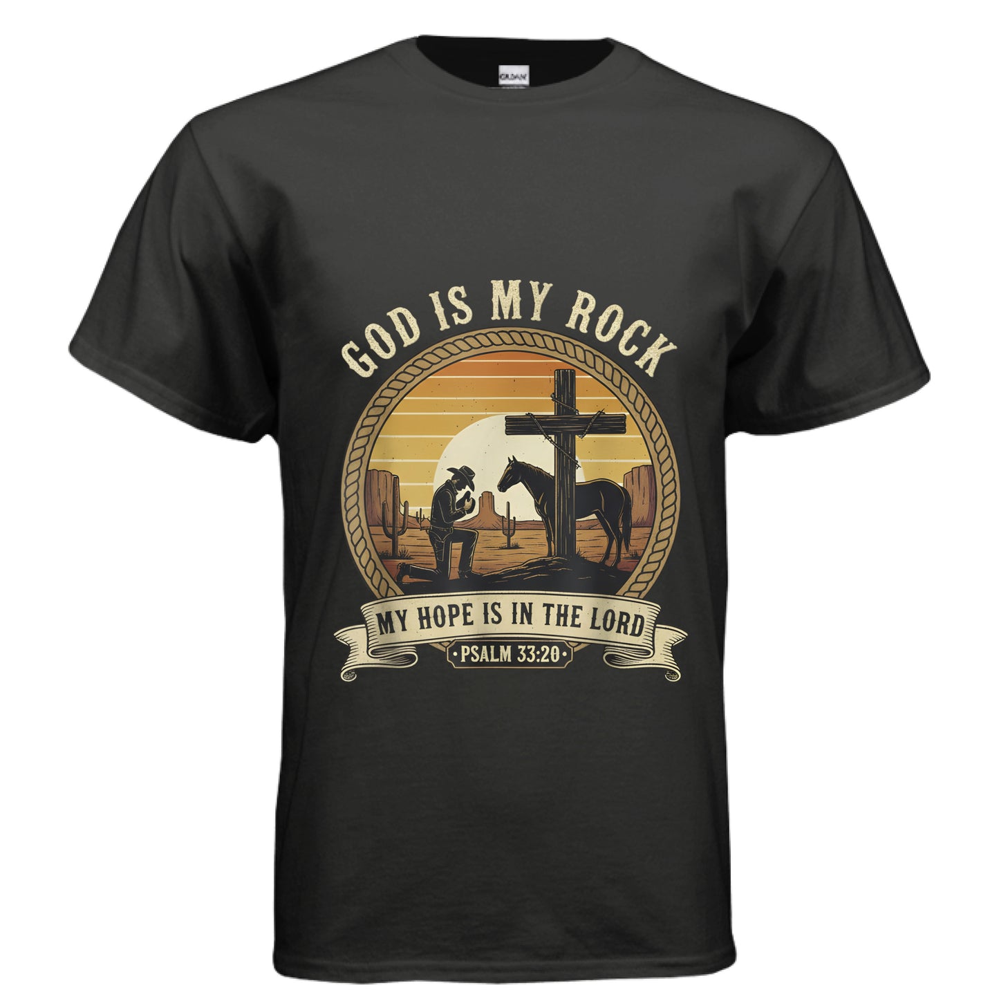 God is My Rock Faith T-Shirt BLACK Salvation Clothing and Accessories Apparel