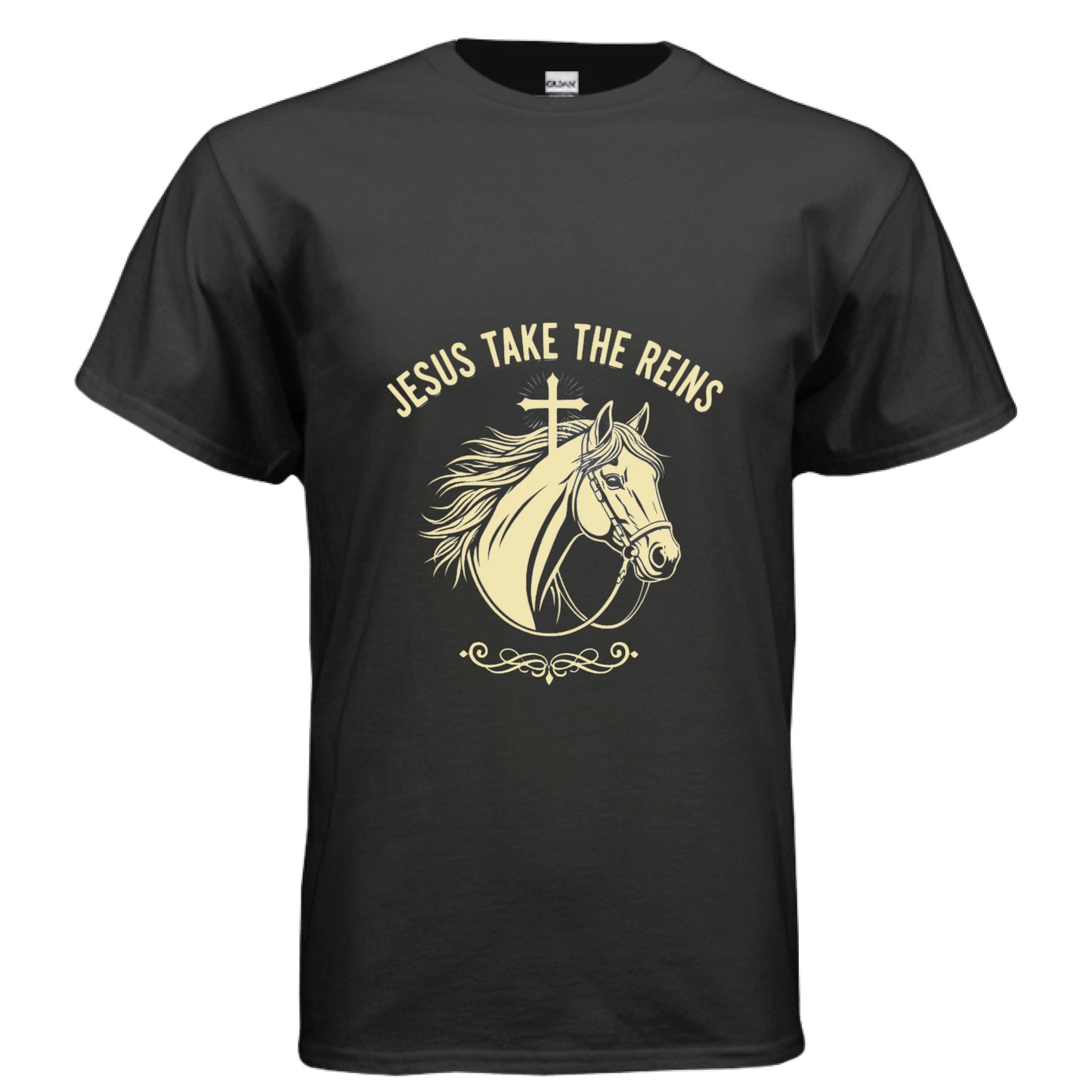 Jesus Take the Reins Faith T-Shirt BLACK Salvation Clothing and Accessories Apparel