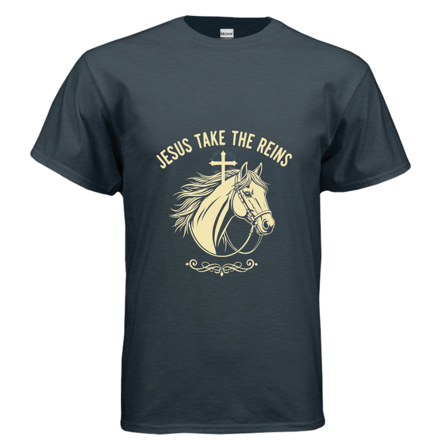 Jesus Take the Reins Faith T-Shirt MIDNIGHT Salvation Clothing and Accessories Apparel
