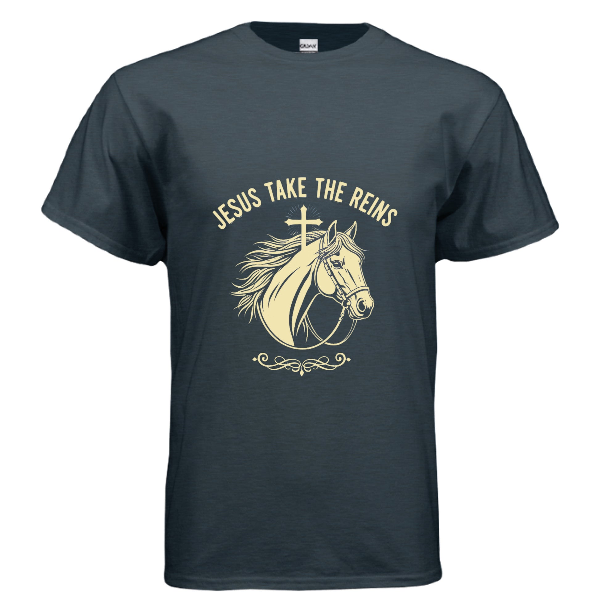 Jesus Take the Reins Faith T-Shirt MIDNIGHT Salvation Clothing and Accessories Apparel
