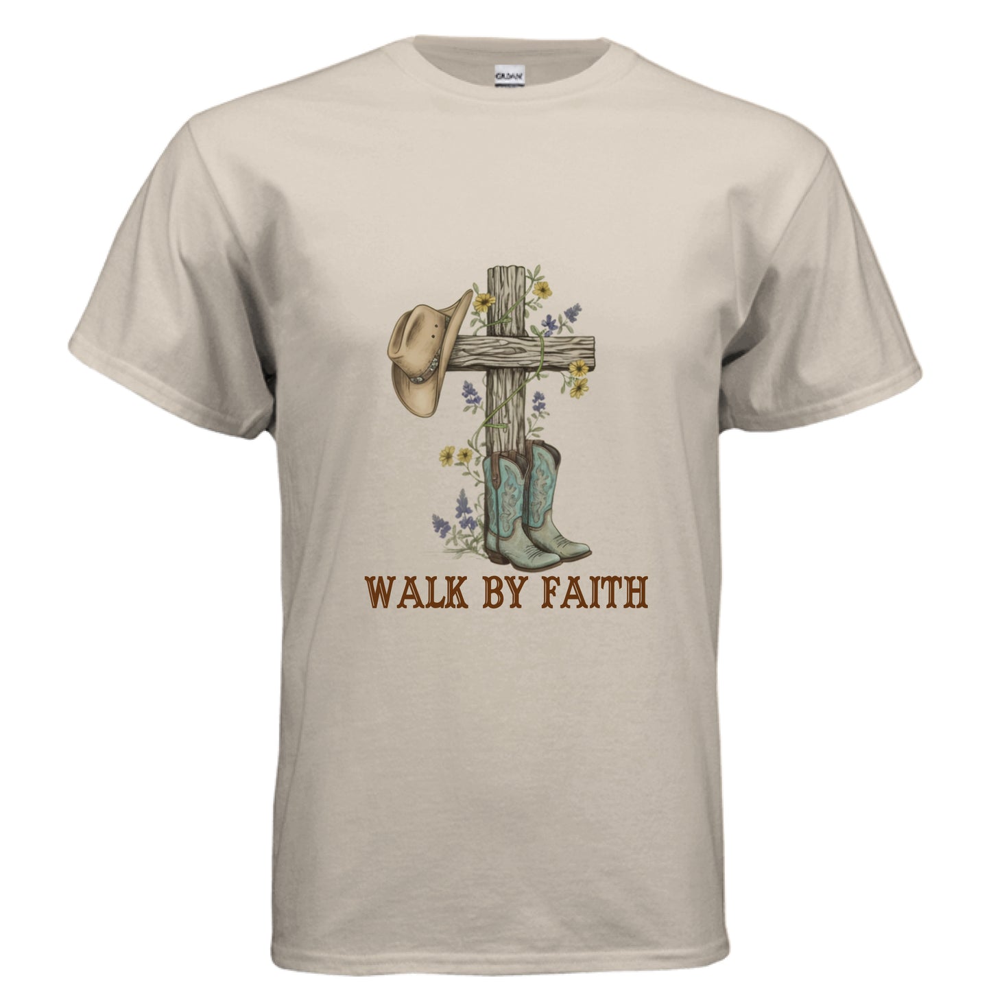 Walk by Faith Boots Faith T-Shirt SAND Salvation Clothing and Accessories Apparel
