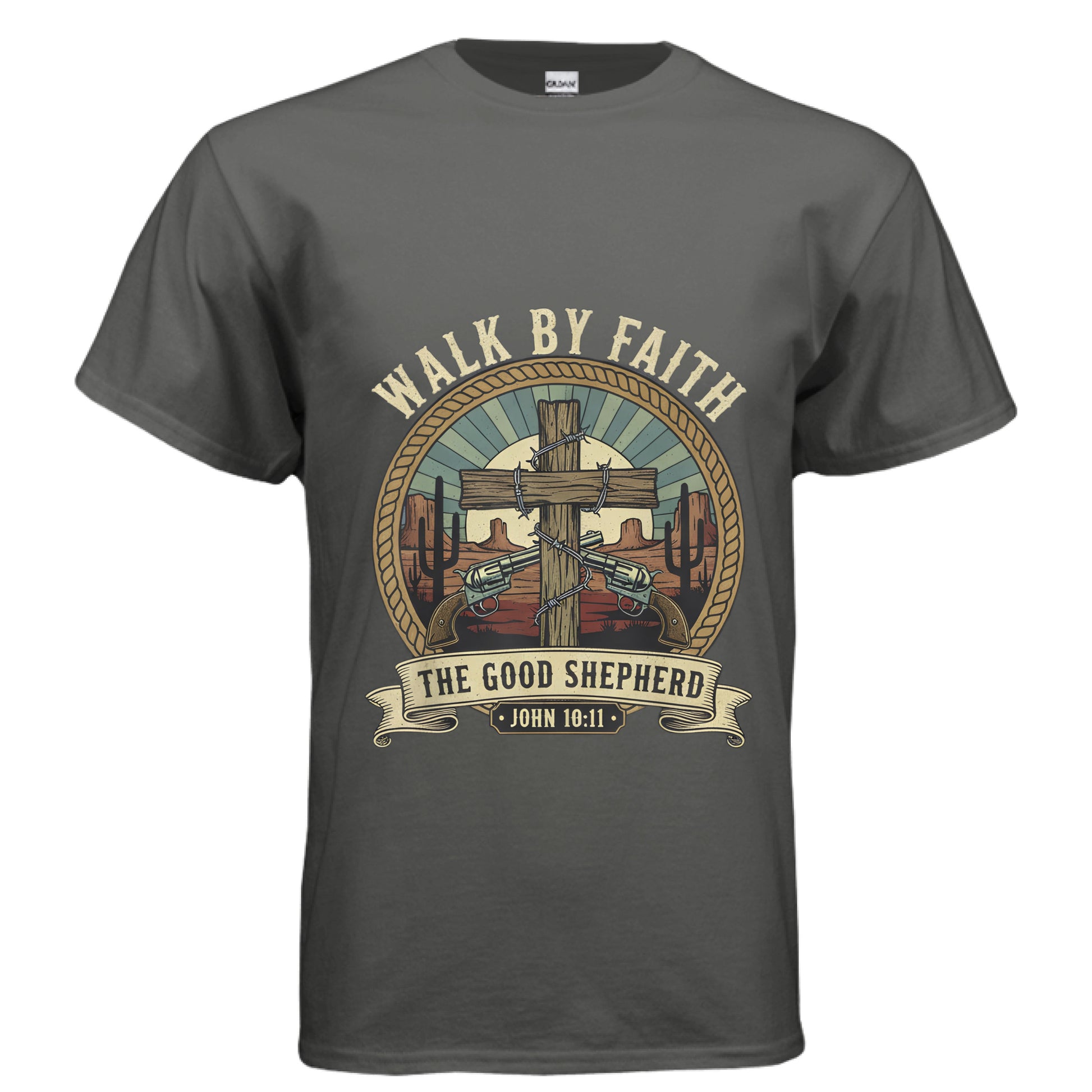 The Good Shepherd Faith T-Shirt CHARCOAL Salvation Clothing and Accessories Apparel