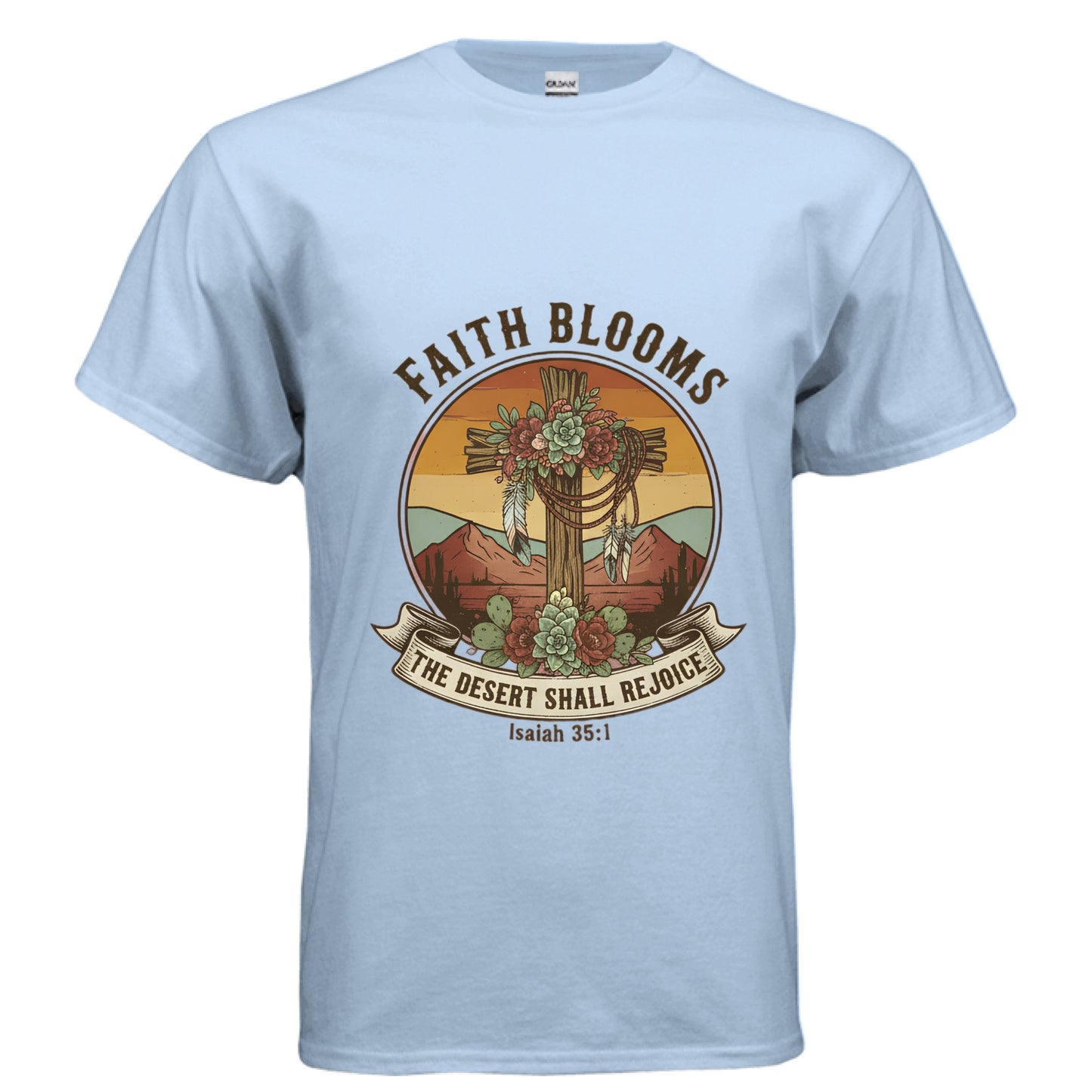 Faith Blooms Faith T-Shirt LIGHT BLUE Salvation Clothing and Accessories Apparel