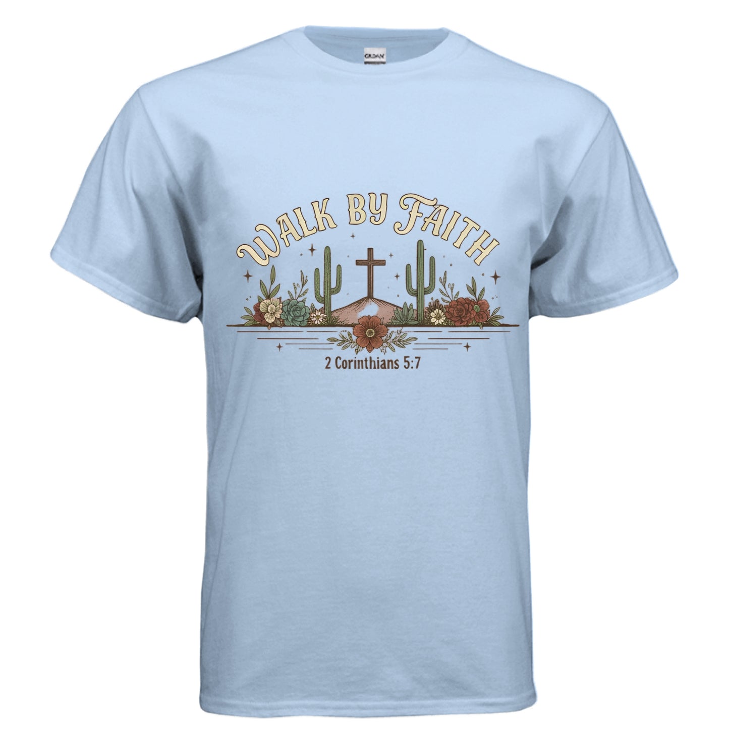 Walk by Faith Faith T-Shirt LIGHT BLUE Salvation Clothing and Accessories Apparel