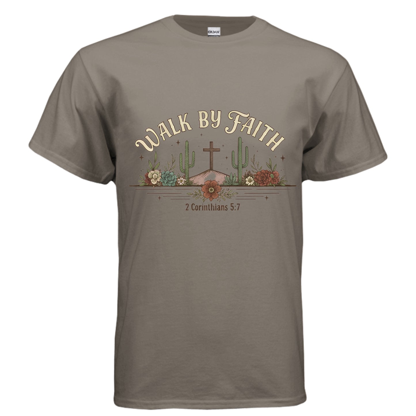 Walk by Faith Faith T-Shirt BROWN SAVANA Salvation Clothing and Accessories Apparel