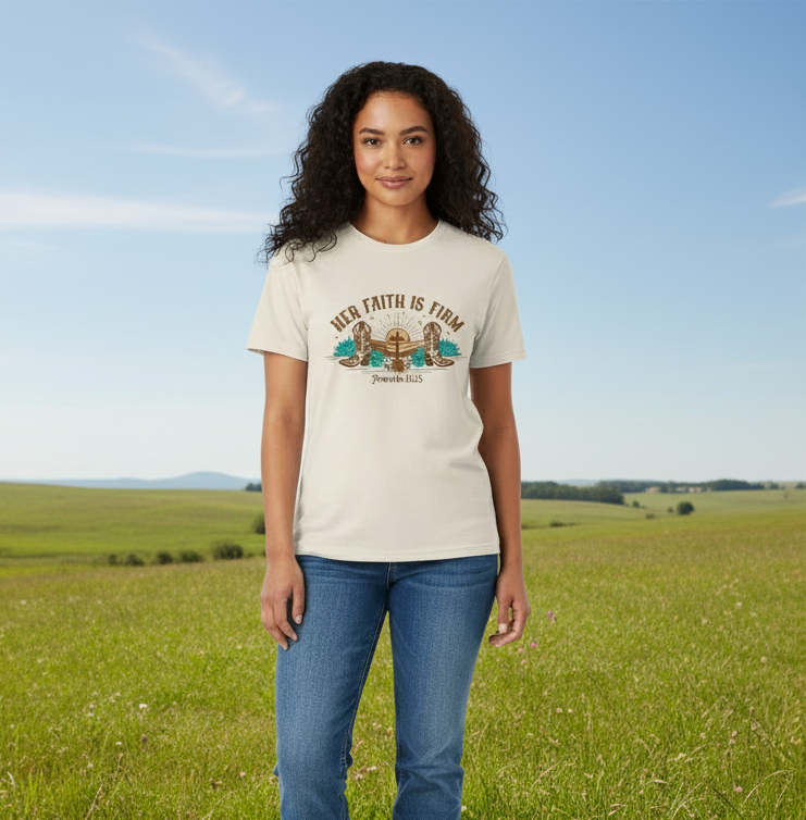 Her Faith is Firm Faith T-Shirt Salvation Clothing and Accessories Apparel