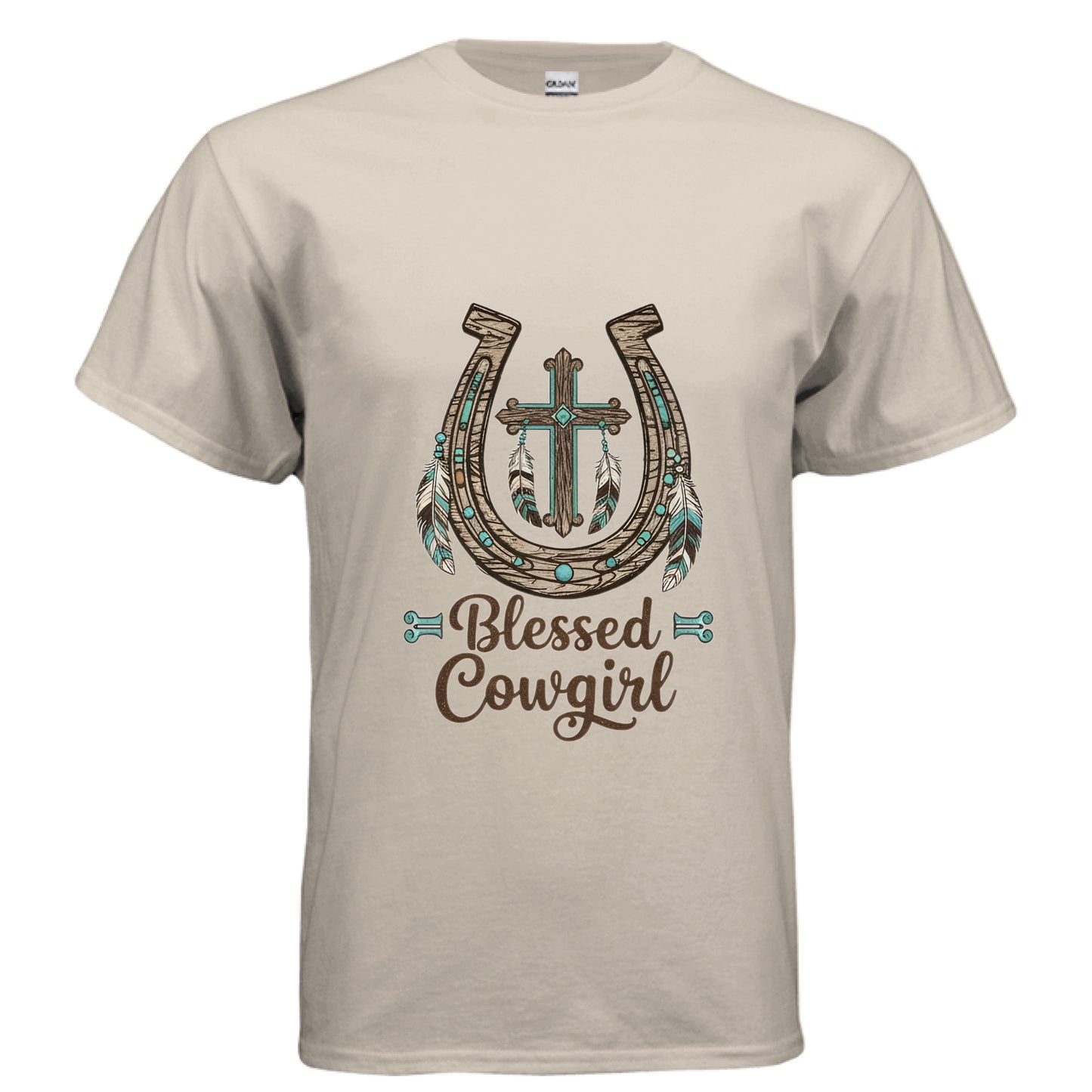 Blessed Cowgirl Faith T-Shirt SAND Salvation Clothing and Accessories Apparel