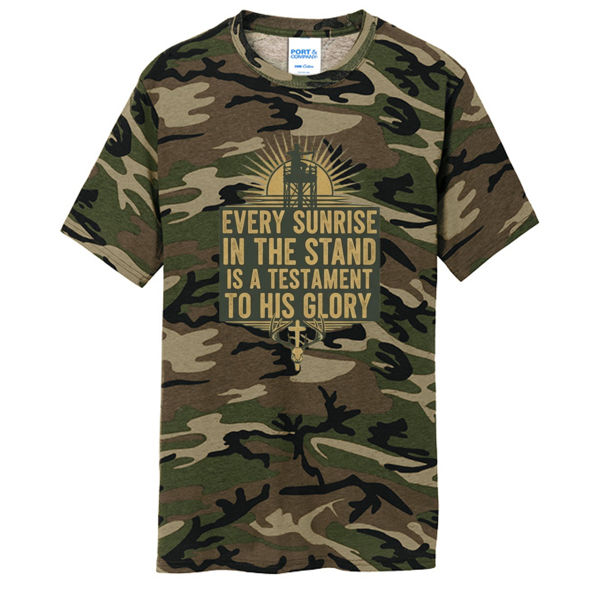 Every Sunrise in the Stand Camo Faith T-Shirt Salvation Clothing and Accessories Apparel