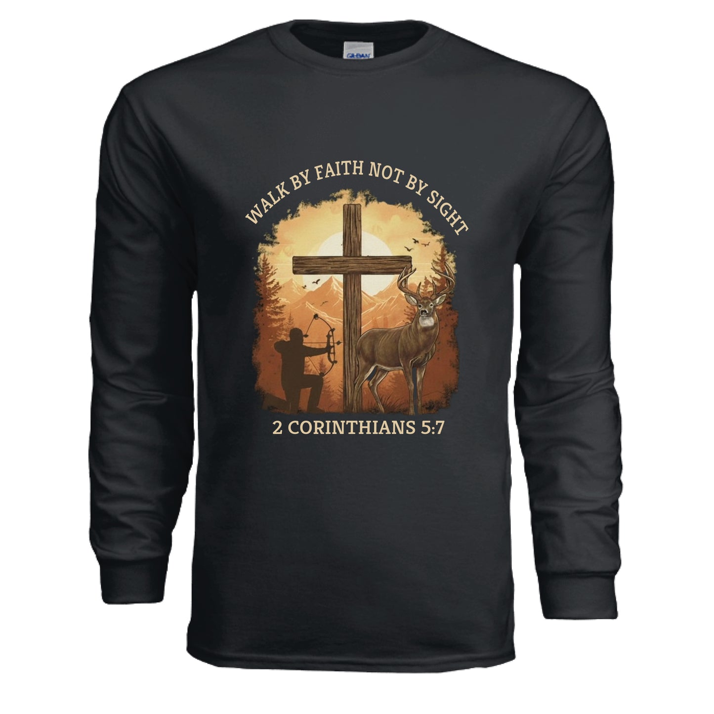 Walk by Faith Not Sight Faith Long Sleeve shirt (Hunting) Black Salvation Clothing and Accessories Apparel
