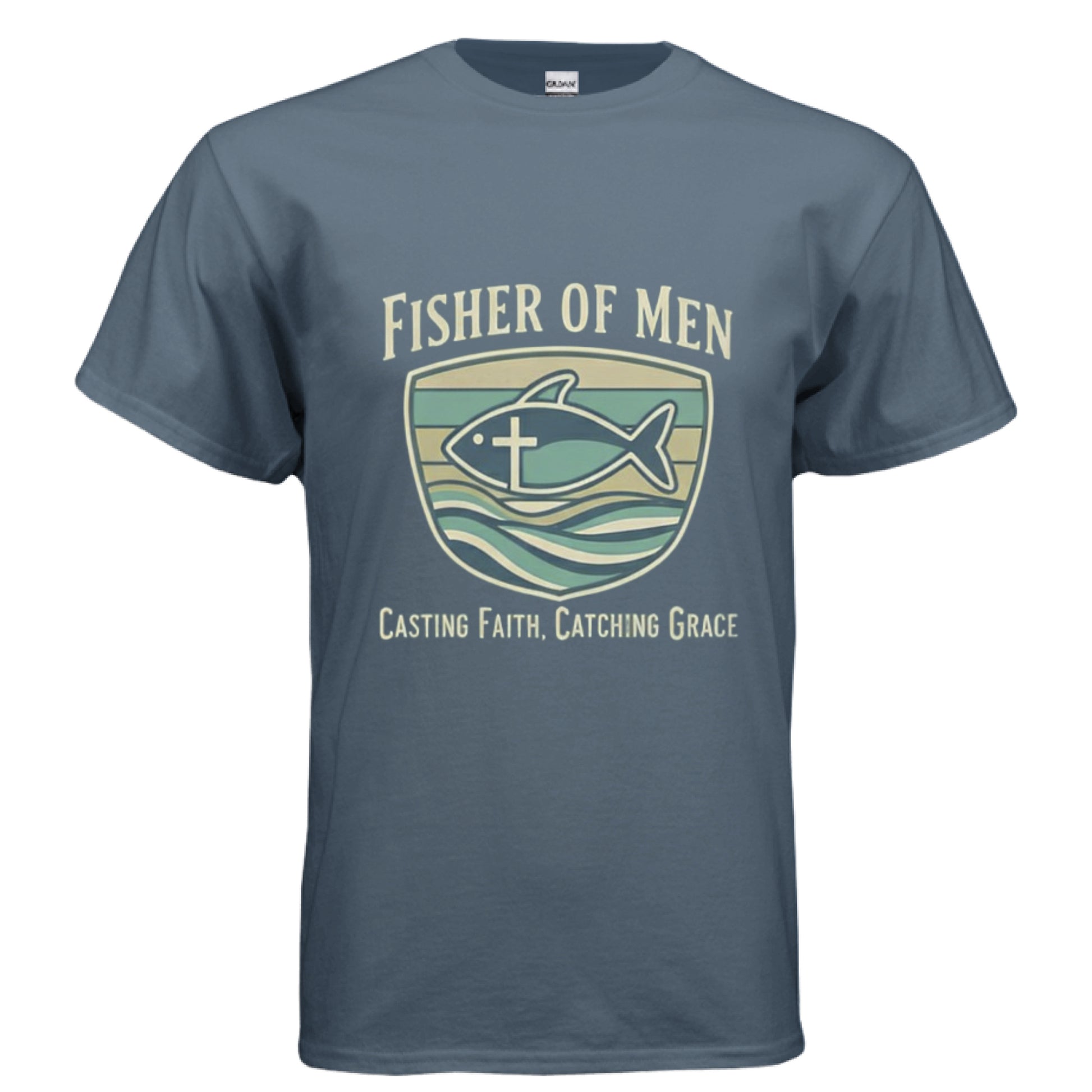 Fisher of Men Faith T-Shirt INDIGO BLUE Salvation Clothing and Accessories Apparel