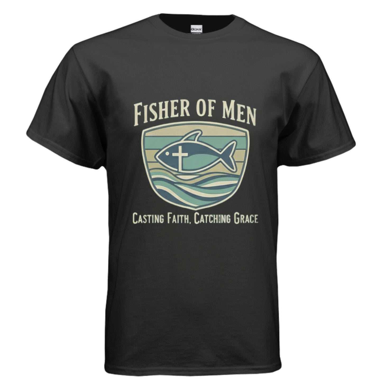 Fisher of Men Faith T-Shirt BLACK Salvation Clothing and Accessories Apparel
