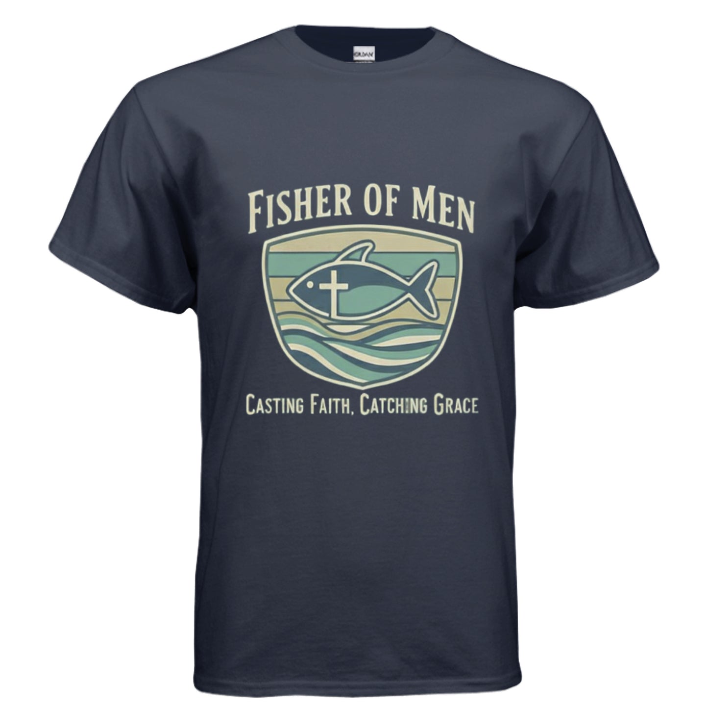 Fisher of Men Faith T-Shirt NAVY Salvation Clothing and Accessories Apparel