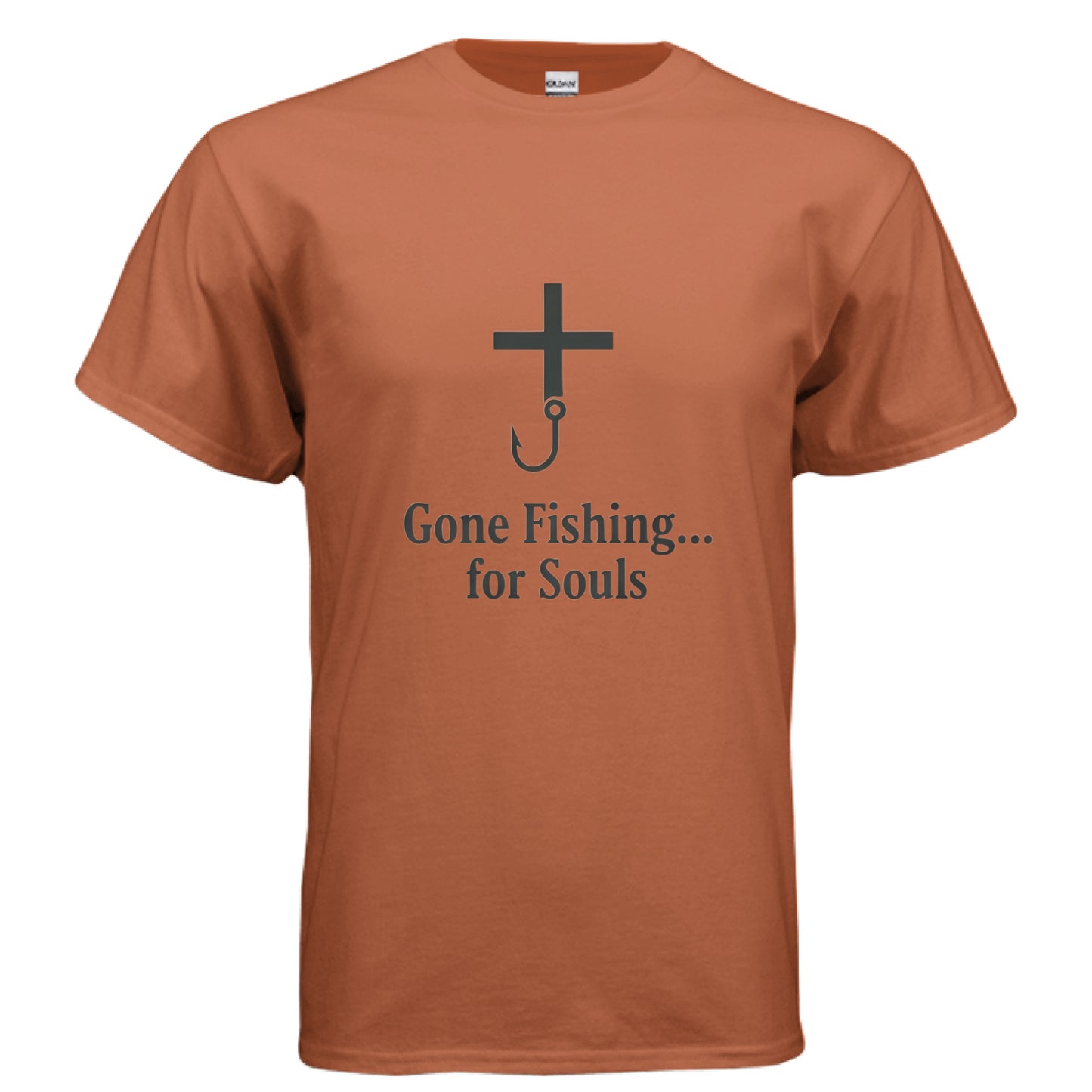 Gone Fishing Faith T-Shirt TEXAS ORANGE Salvation Clothing and Accessories Apparel