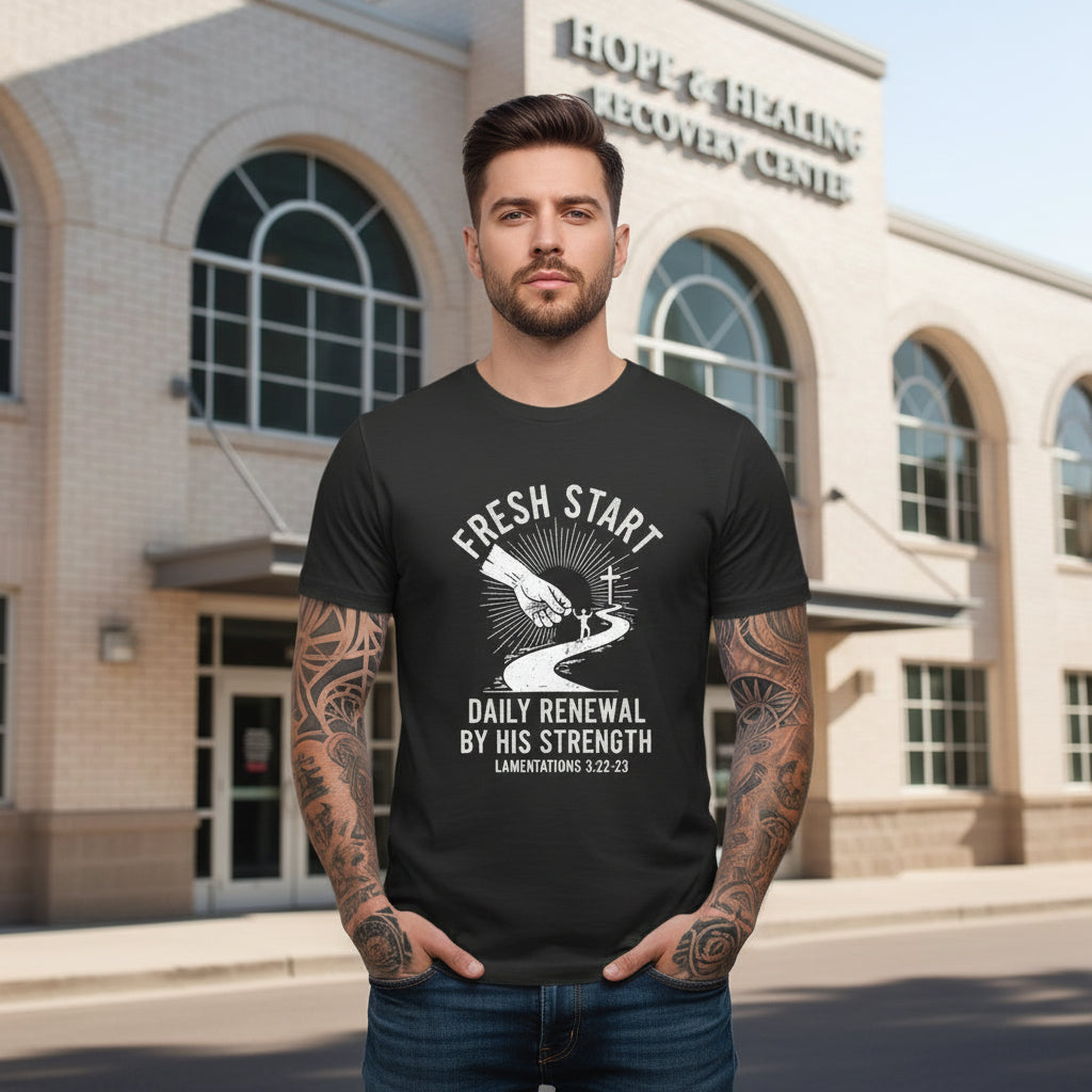 Fresh Start Faith T-Shirt (New beginning in life) BLACK Salvation Clothing and Accessories Apparel