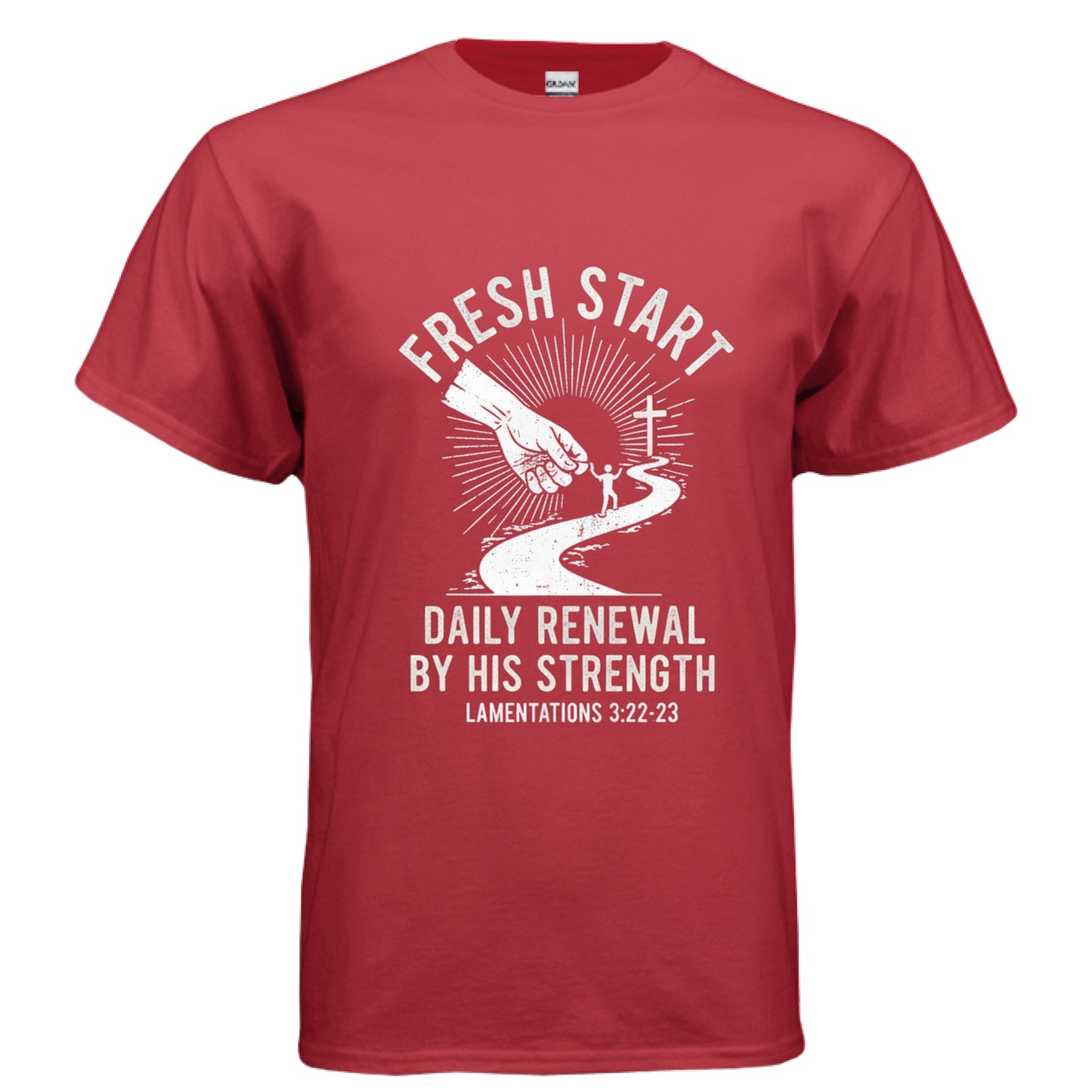 Fresh Start Faith T-Shirt (New beginning in life) RED Salvation Clothing and Accessories Apparel