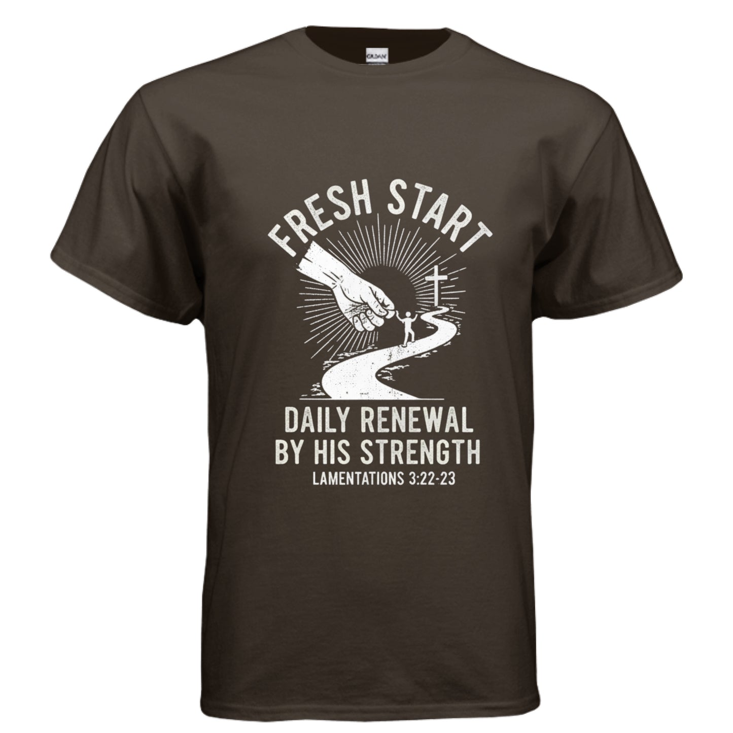 Fresh Start Faith T-Shirt (New beginning in life) DARK CHOCOLATE Salvation Clothing and Accessories Apparel