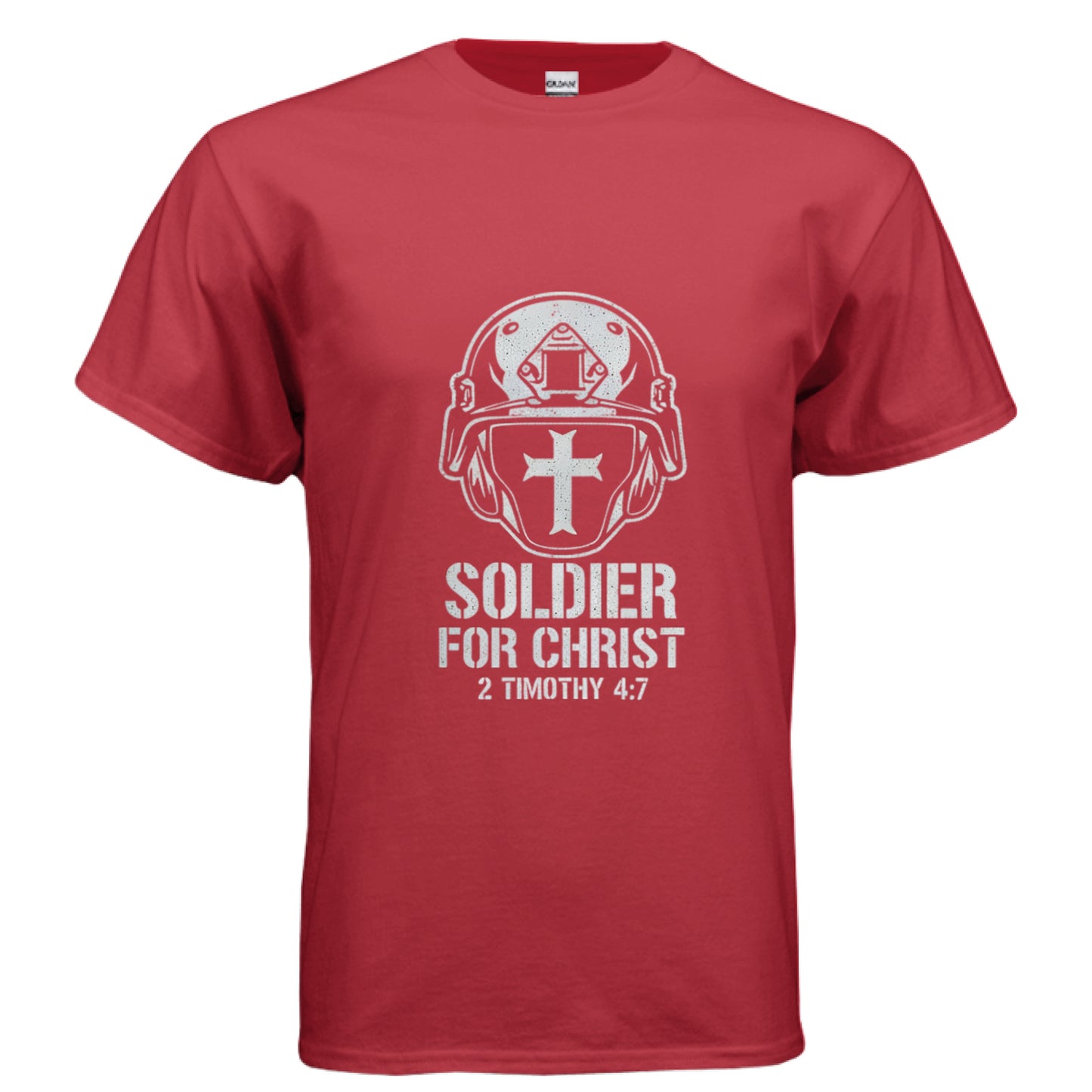 Soldier for Christ Faith T-Shirt RED Salvation Clothing and Accessories Apparel