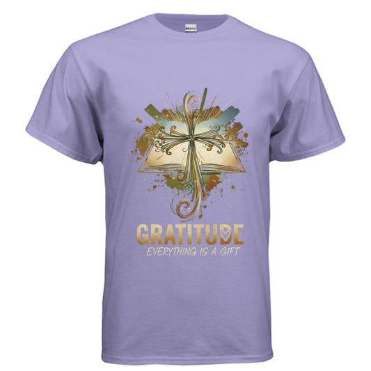 Gratitude Christian T-Shirt (Brandon Lake inspired) VIOLET Salvation Clothing and Accessories Apparel