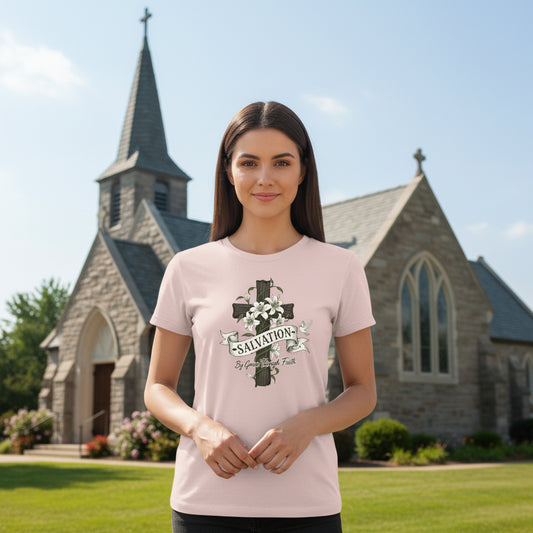 Salvation By Grace Faith T-Shirt Dusty Rose Salvation Clothing and Accessories Apparel
