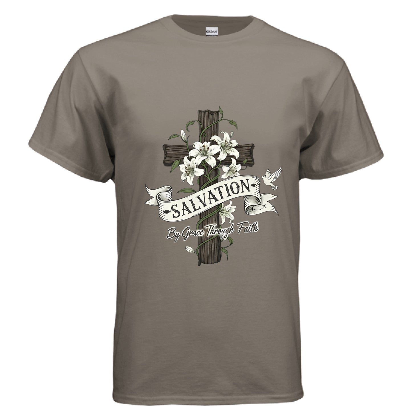 Salvation By Grace Faith T-Shirt BROWN SAVANA Salvation Clothing and Accessories Apparel