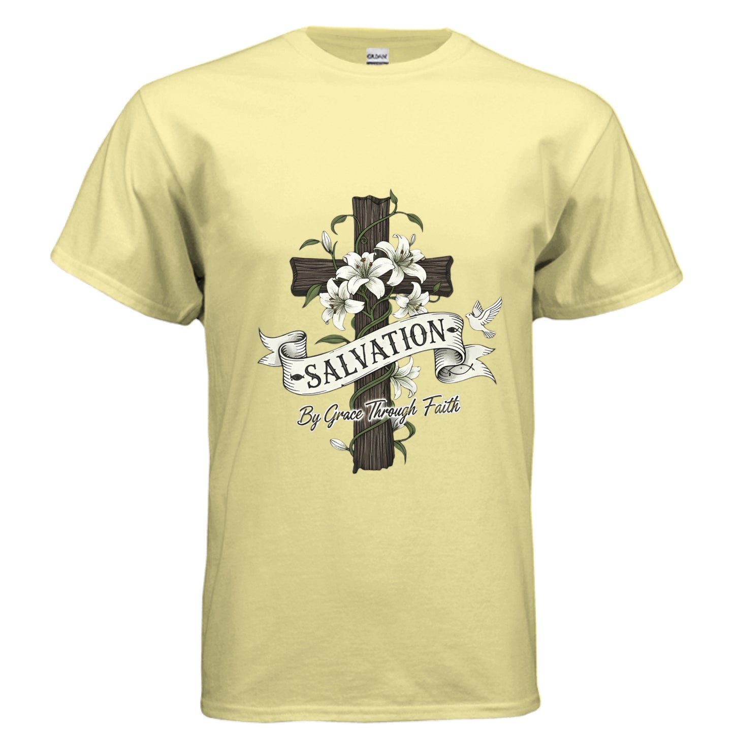 Salvation By Grace Faith T-Shirt CORNSILK Salvation Clothing and Accessories Apparel