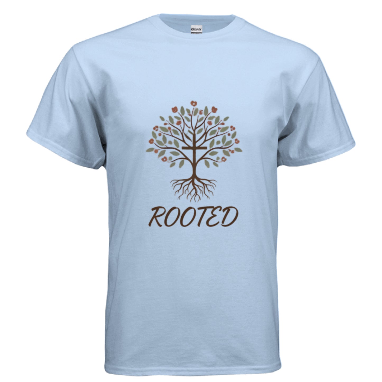 Rooted Faith T-Shirt LIGHT BLUE Salvation Clothing and Accessories Apparel