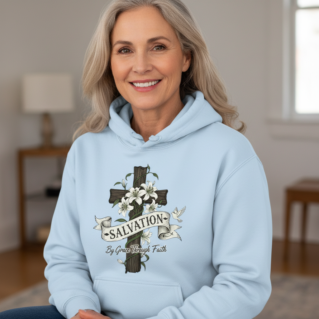 Salvation By Grace Christian Hoodie Salvation Clothing and Accessories Apparel