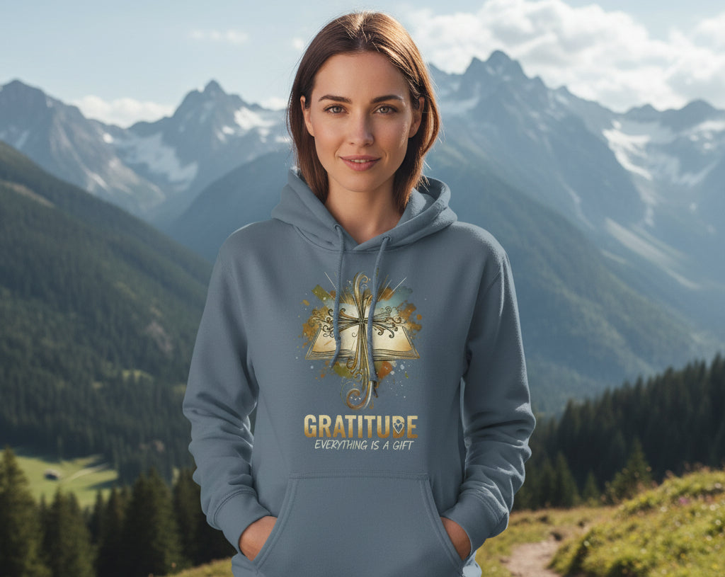 Gratitude Faith Hoodie (Brandon Lake inspired) INDIGO BLUE Salvation Clothing and Accessories Apparel