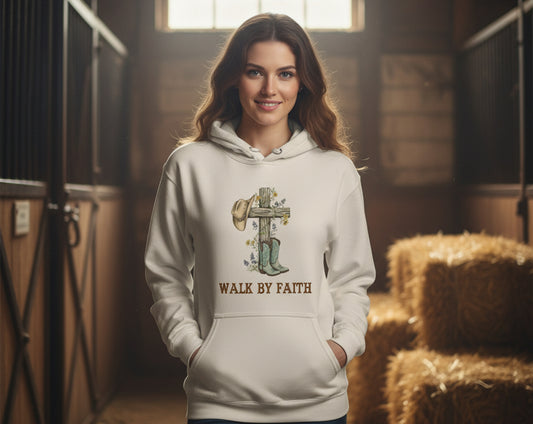Walk by Faith Faith Hoodie SAND Salvation Clothing and Accessories Apparel