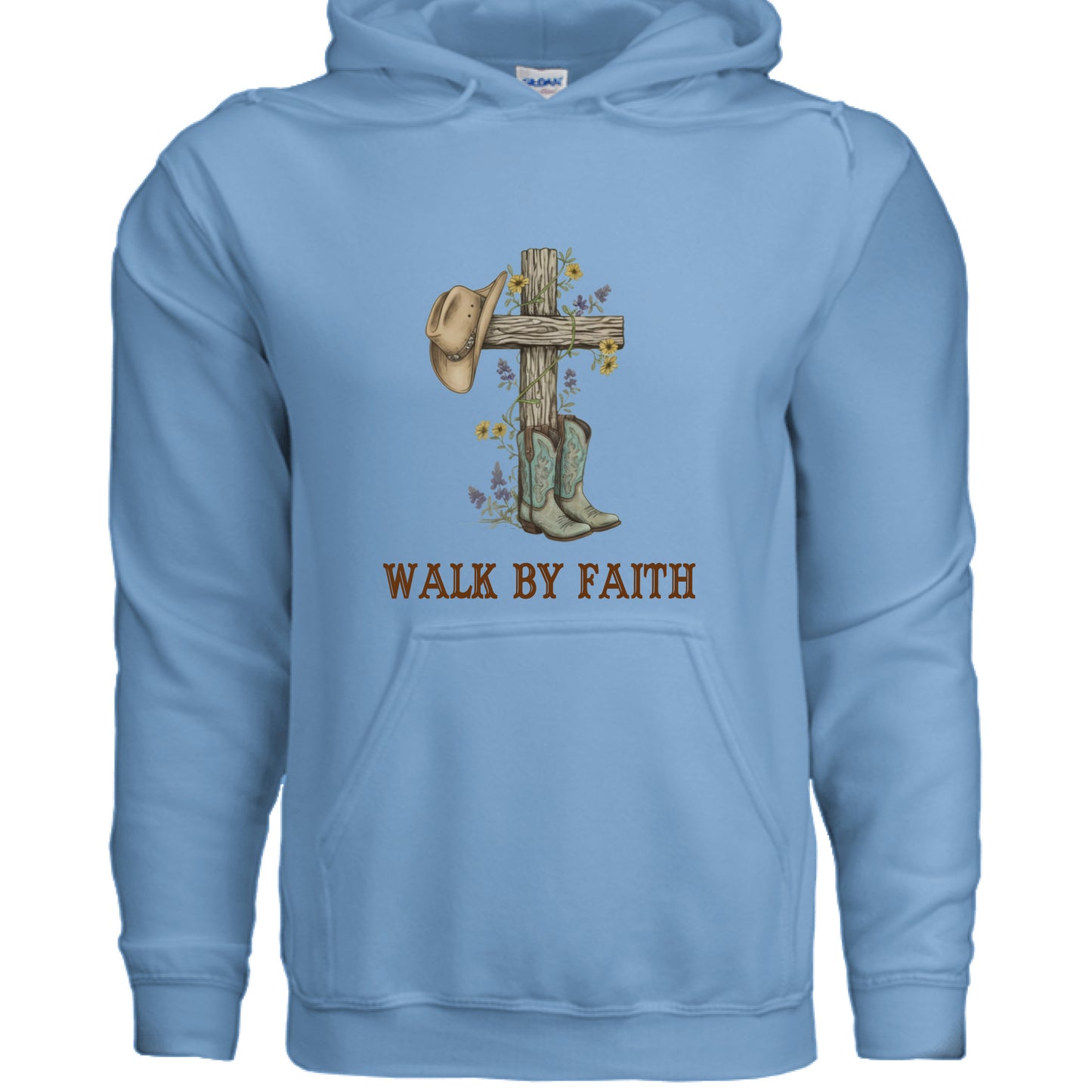Walk by Faith Faith Hoodie CAROLINA BLUE Salvation Clothing and Accessories Apparel