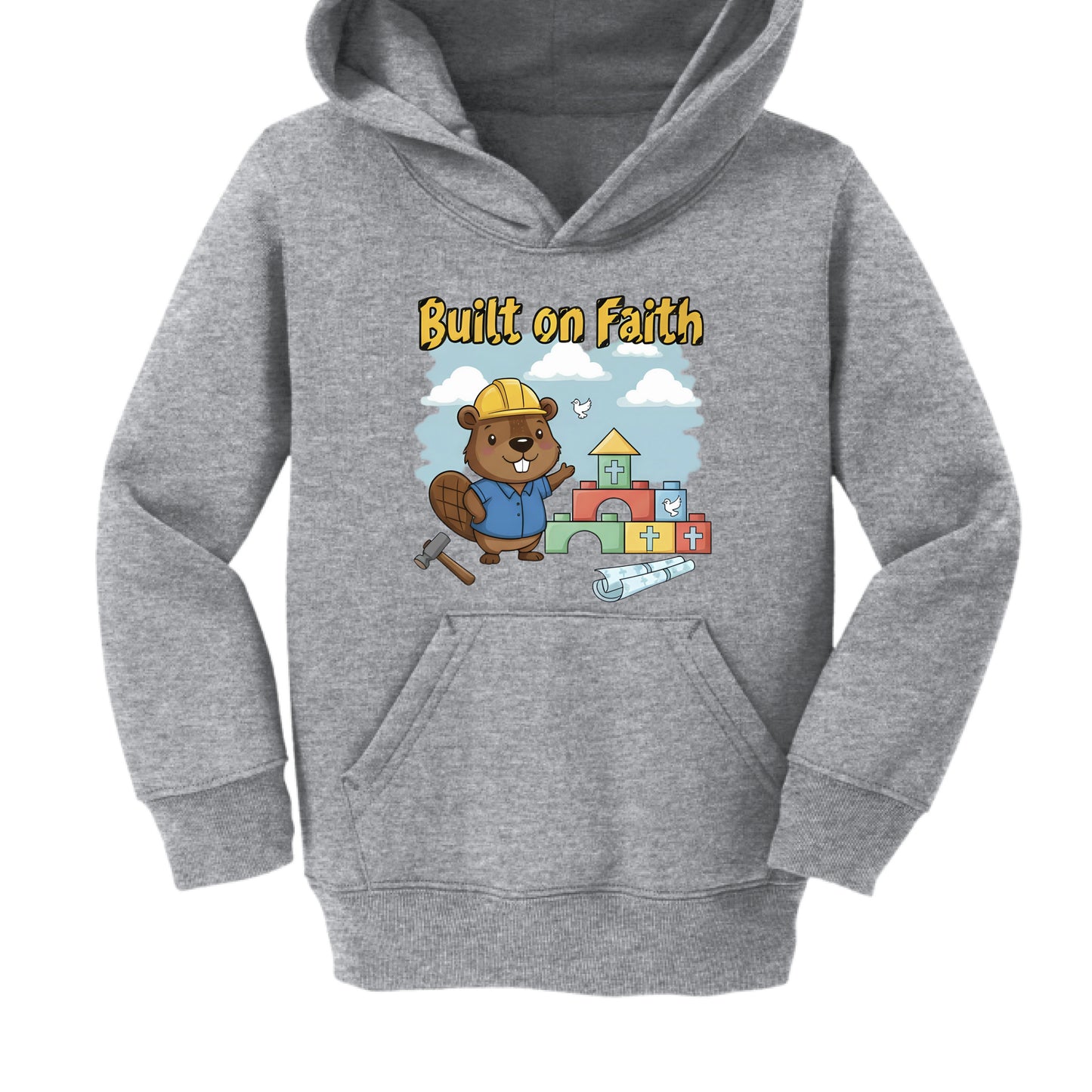 Built on Faith Faith Toddler Hoodie Athl Heather Salvation Clothing and Accessories Apparel