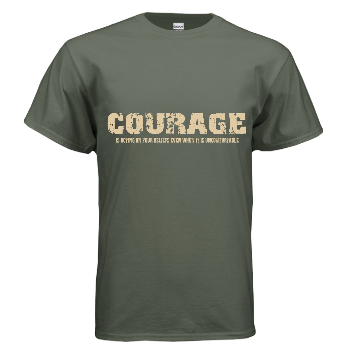 Courage Patriot T-Shirt-(Charlie Kirk Inspired) MILITARY GREEN Salvation Clothing and Accessories Apparel
