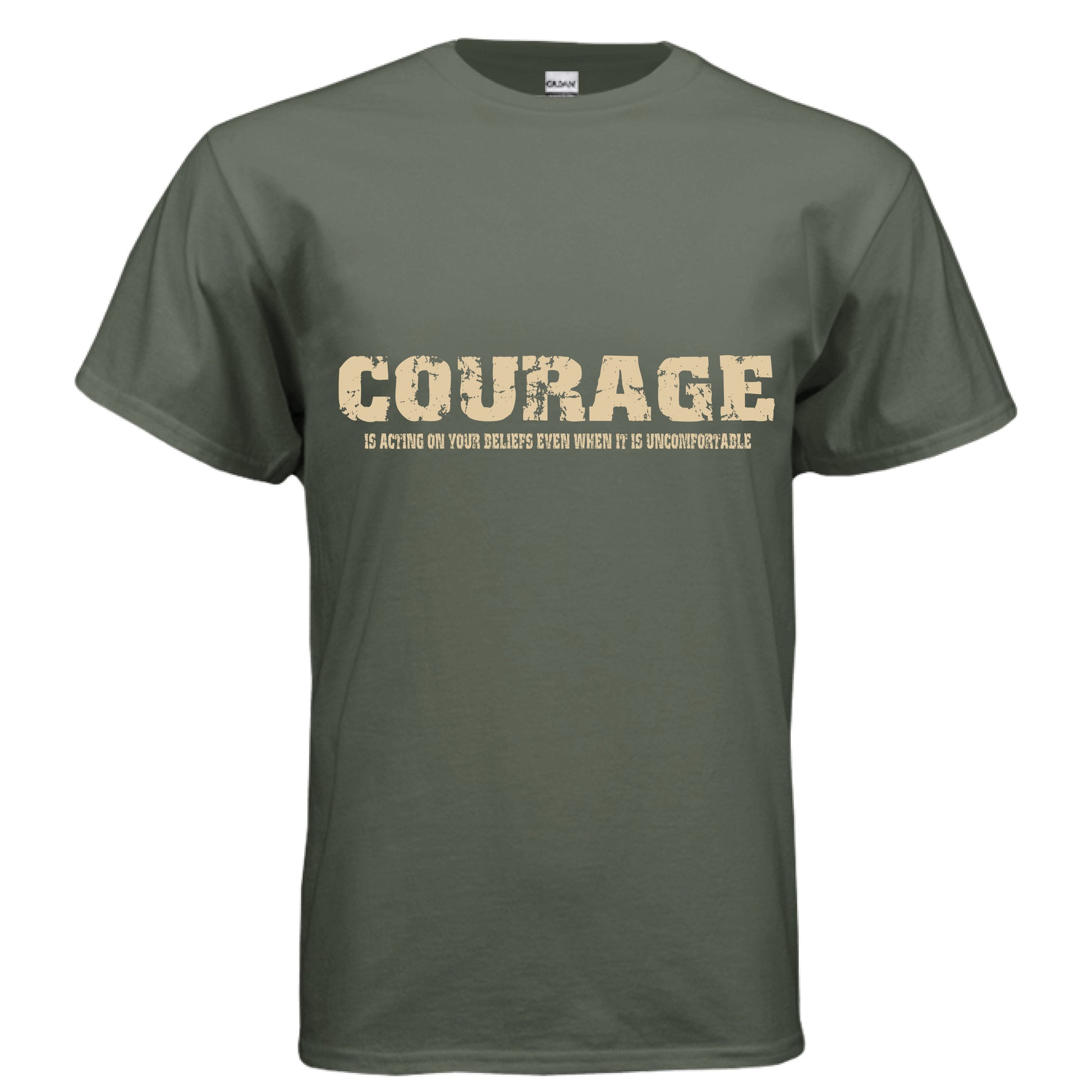 Courage Patriot T-Shirt-(Charlie Kirk Inspired) MILITARY GREEN Salvation Clothing and Accessories Apparel