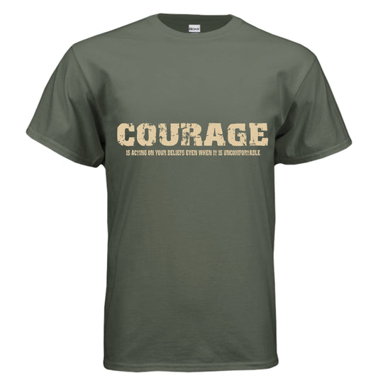 Courage Patriot T-Shirt-(Charlie Kirk Inspired) MILITARY GREEN Salvation Clothing and Accessories Apparel