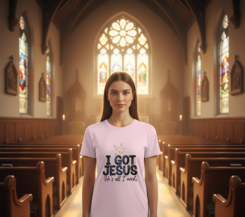 I Got Jesus Faith T-Shirt LIGHT PINK Salvation Clothing and Accessories Apparel
