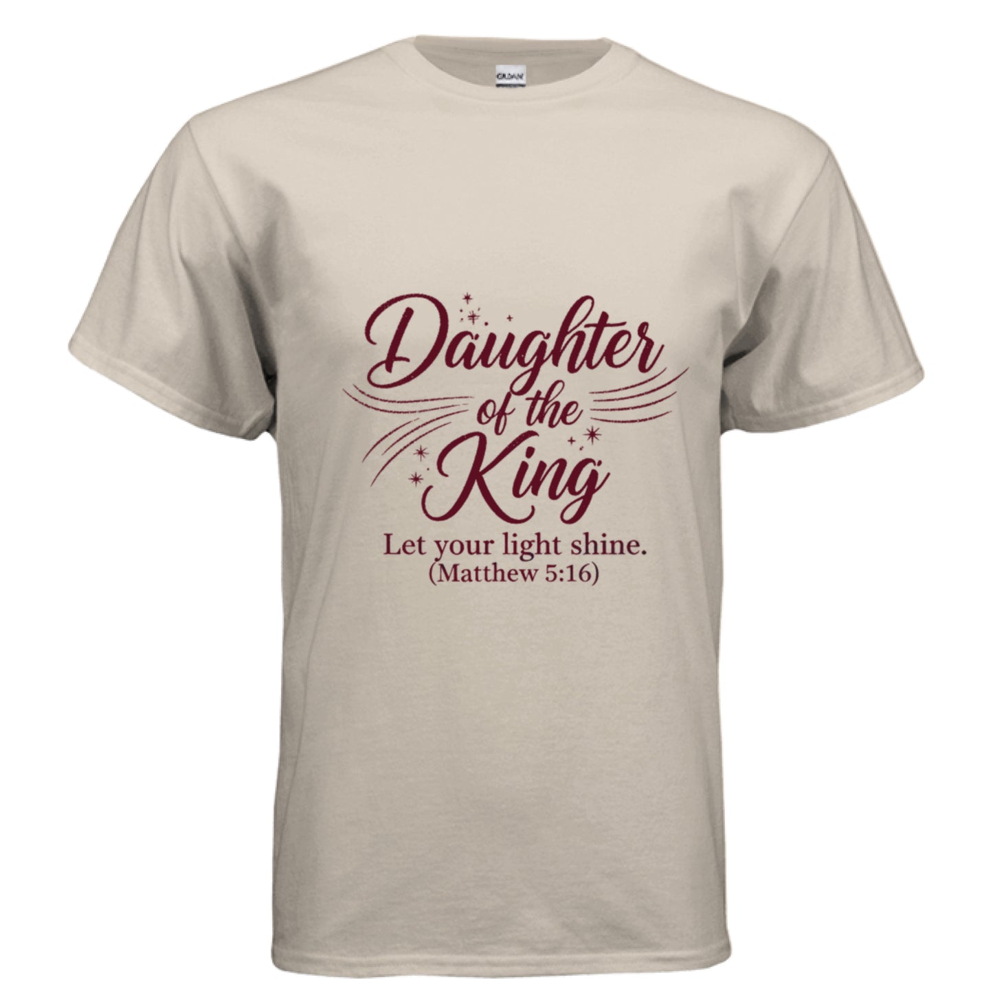 Daughter Of the King Faith T-Shirt SAND Salvation Clothing and Accessories Apparel